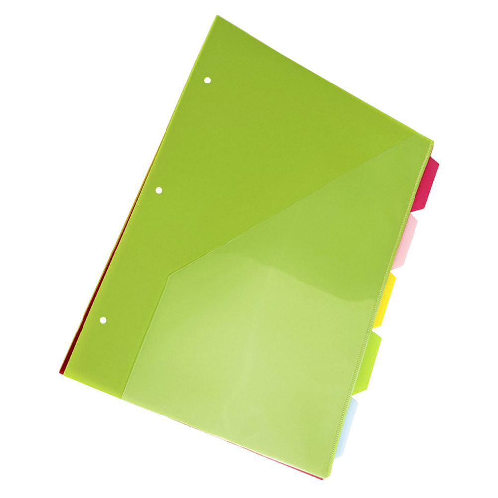 Index Tab Divider - 5Pcs Three Hole Punched Index Page