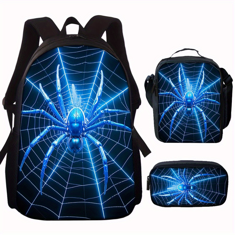 3pcs spider pattern backpack l - огляд і ціна Pencil Case Large