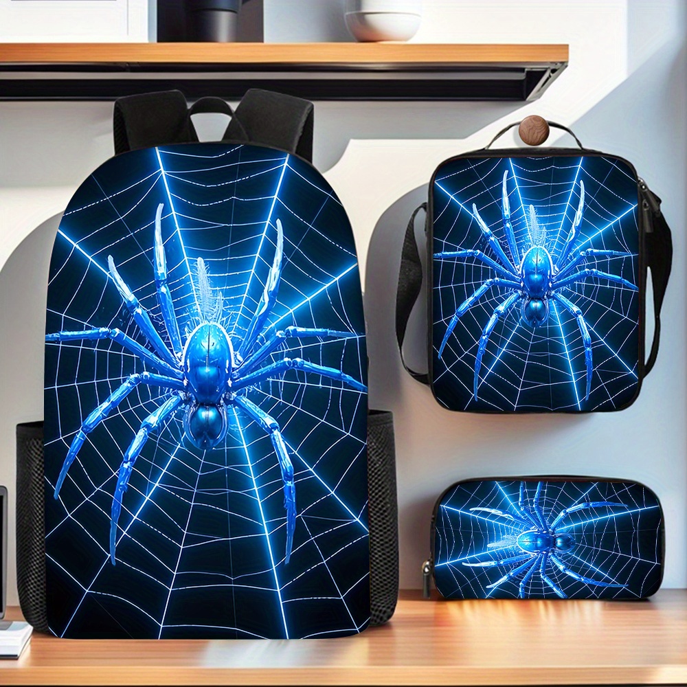 3pcs spider pattern backpack l - огляд і ціна Pencil Case Large