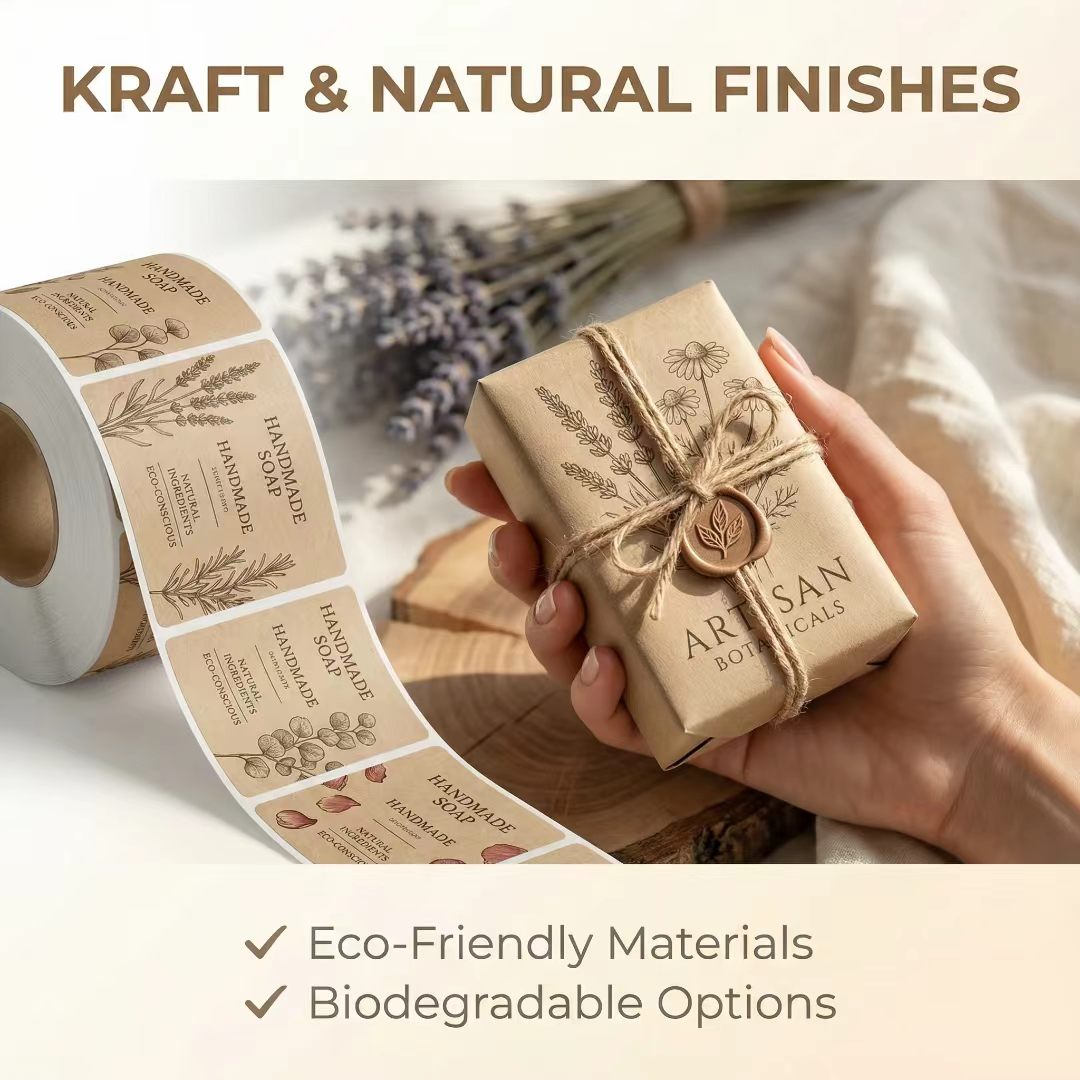 Custom Eco-Friendly Kraft Pape - огляд і ціна Sticker Label Roll