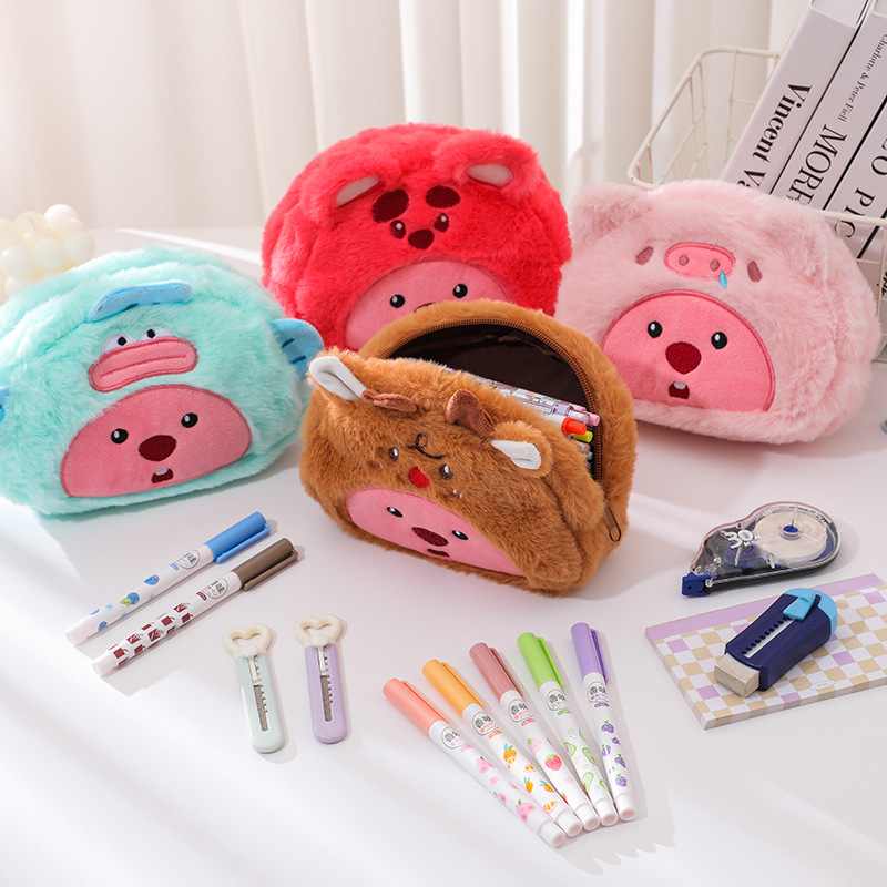 Cartoon Plush Pencil Bag Stude - огляд і ціна Pencil Case Large
